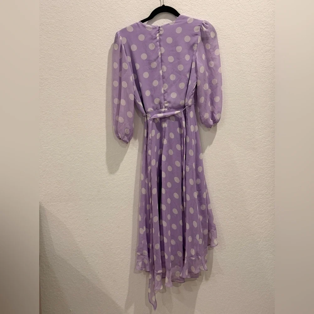 Danny‎ & Nicole Lavender Polka Dot Midi Dress